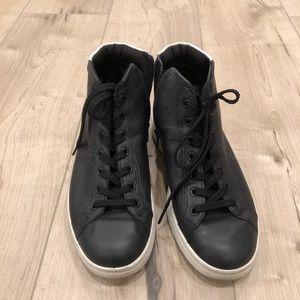 Ecco hi-top leather sneakers